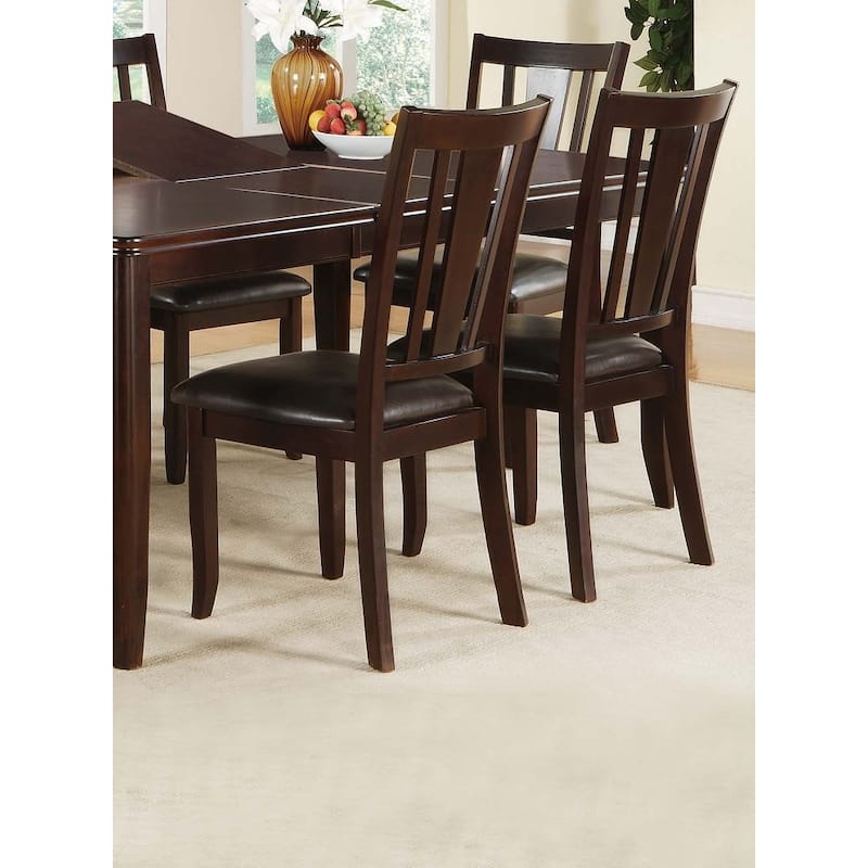 Transitional Style Dining Chairs Slat Backrest Espresso Finish