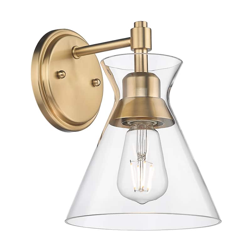 Golden Lighting 0511-1W CLR Malta 10" Tall Bathroom Sconce with a