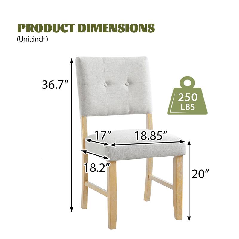 Set of 4 Modern Dining Chairs, Upholstered Fabric Kitchen Side Chairs