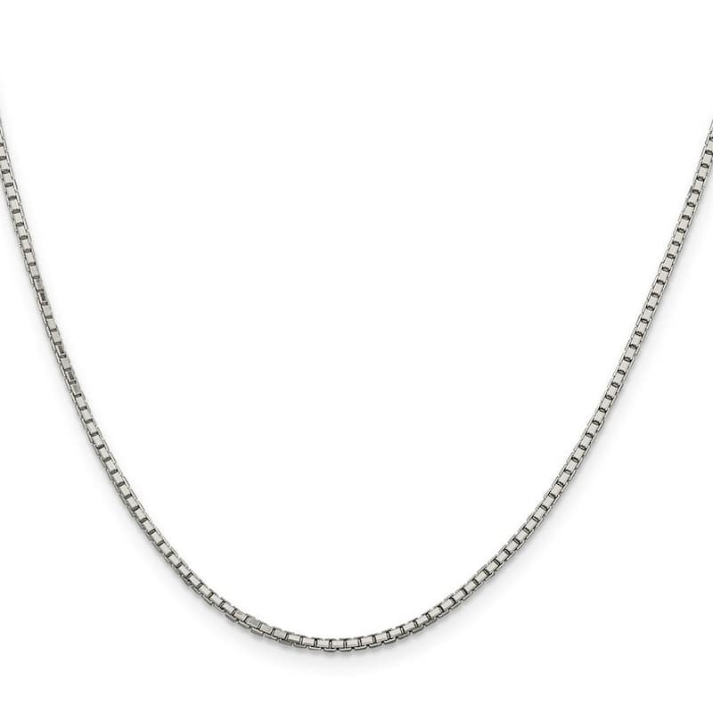 Curata 925 Sterling Silver Rhodium 1.7mm Diamond Cut Box Chain Necklace Options: 16 18 20 24