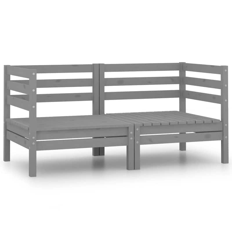 vidaXL Patio Loveseat Outdoor Patio 2-Seater Sofa for Garden Solid Wood Pine - 25" x 25" x 24.6"