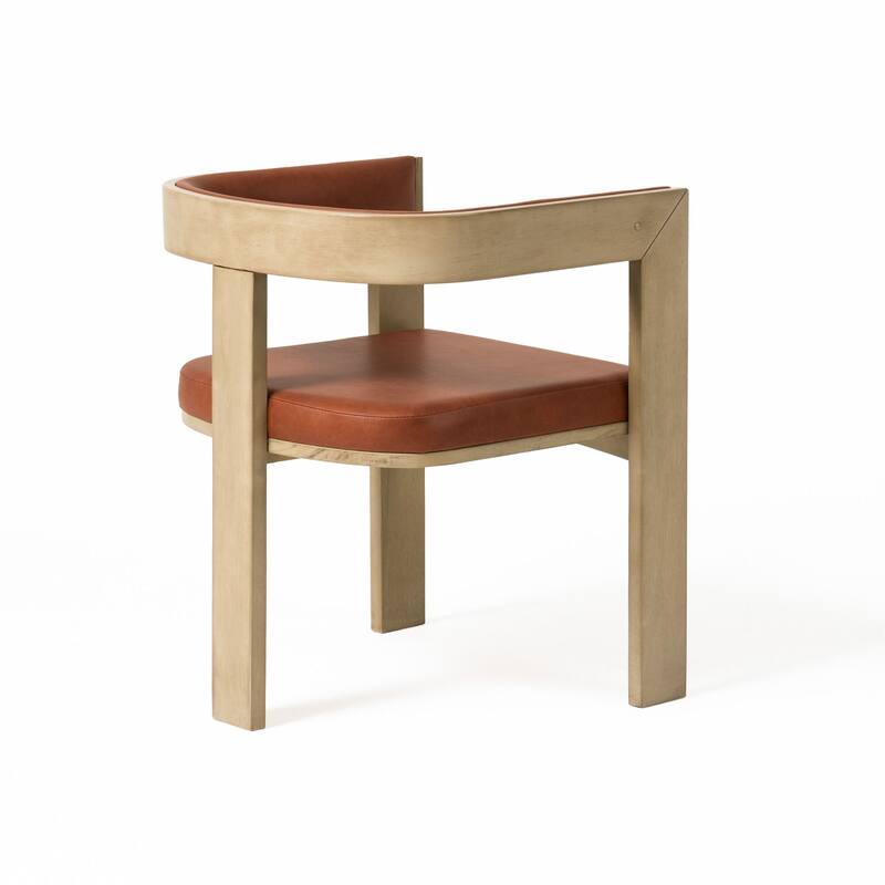 Nova Domus Oshana Modern Rust Leatherette & White Oak Dining Chair