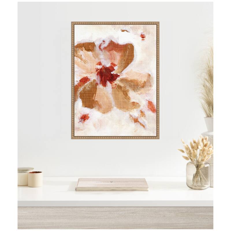 Kate and Laurel Sylvie Painterly Brown Blossom ll Framed Canvas by Nikita Jariwala
