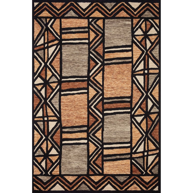 Alexander Home La'akea Hand-Tufted Modern Tribal Area Rug - 5' x 7'-6" - Walnut / Multi