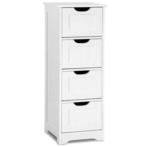 Shop Bathroom Wooden Free Standing Storage Side Floor Cabinet Organizer 4 Tier Overstock 30089589