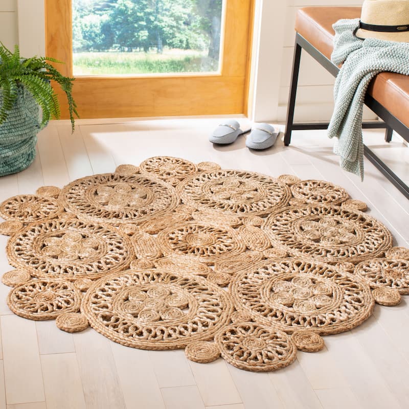 SAFAVIEH Handmade Natural Fiber Ulyana Casual Jute Rug - 4' Round - Natural