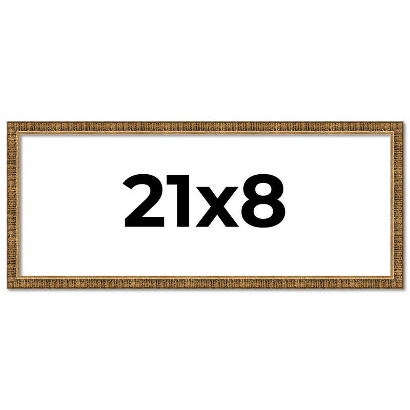 21x8 Frame Gold Solid Wood Picture Frame - Complete Modern Photo Frame