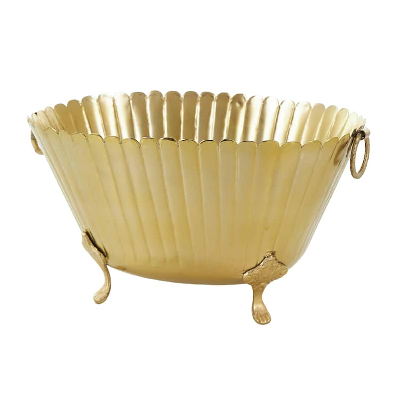 Metal Planter - Set of 2 Gold - Roche River Decor - 11"W x 16"L x 9"H