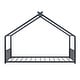 preview thumbnail 9 of 7, Twin Size Montessori Floor Bed for Kids Bedroom, Floor Bed with Slats & Roof Design, Space Saving & No Box Spring Needed, Pink