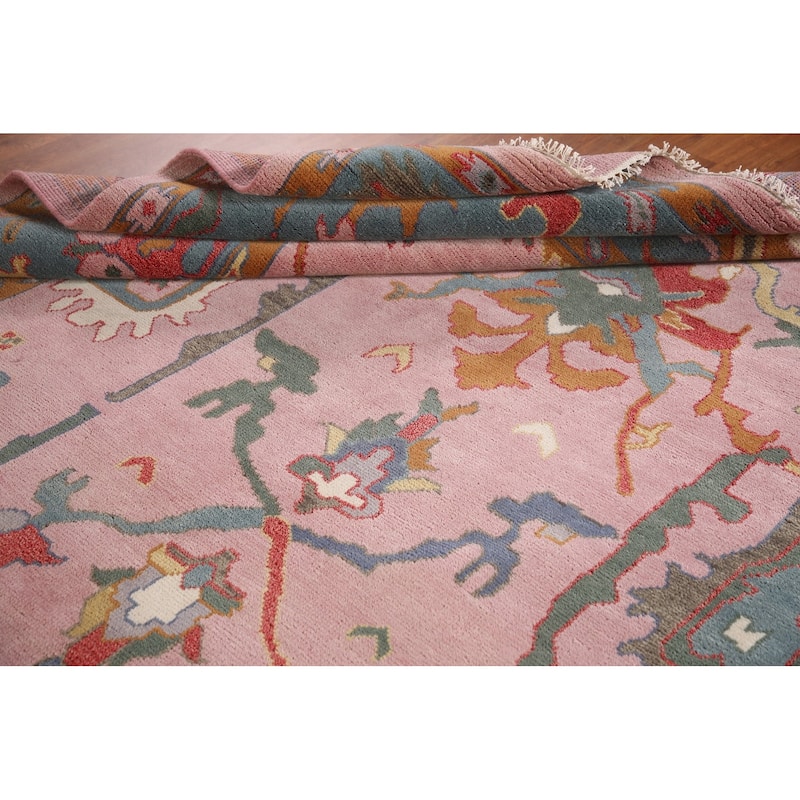 Pink Oushak Oriental Area Rug Handmade Wool Carpet - 8'5"x 10'2"
