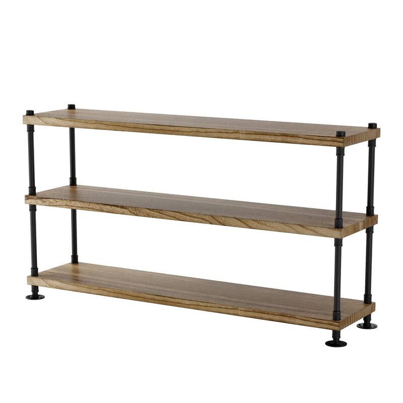 60" Hanging Bookshelf for Living Room Decor, Multi Tier Pipe Shelf Bracket, Real 1.5" Thick & 14" Deep Wood Boards, Farmhouse