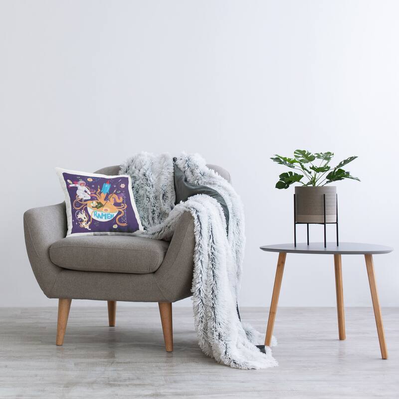 Stupell Whimsical Ramen in Space Decorative Printed Throw Pillow Design by Juliet Rose Philips
