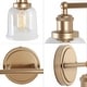 preview thumbnail 8 of 7, Ciare Modern Wall Sconce Bathroom Vanity Lights Gold Bell Dimmable Glass Shade - L 15"x W 7"x H 10"