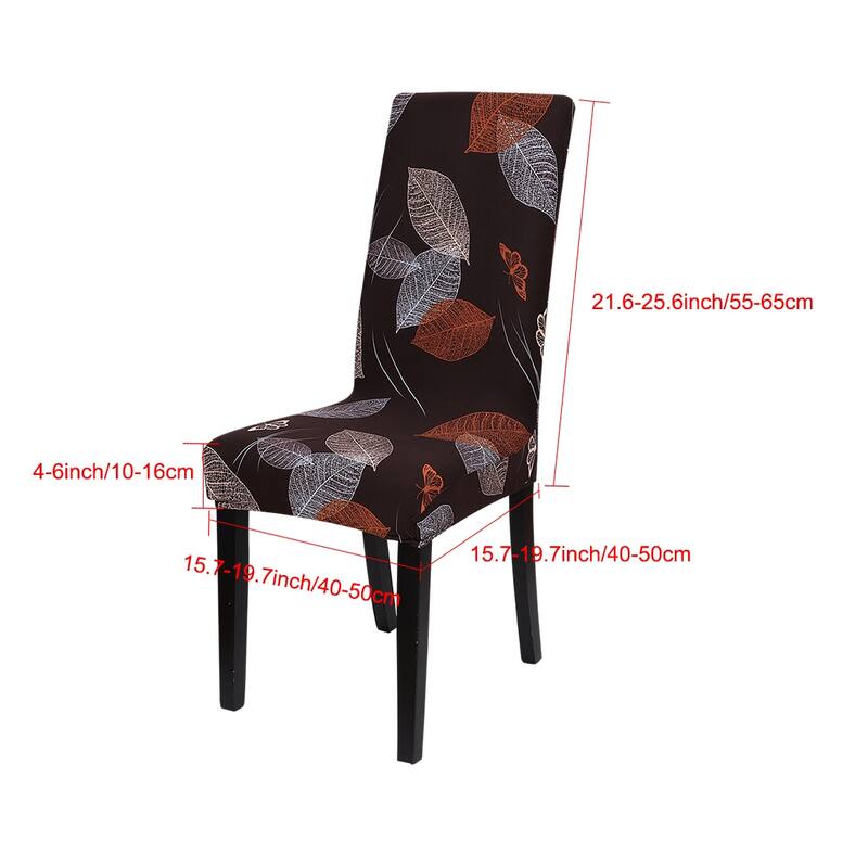 Floral Print Spandex Chair Covers Fit Home Dining Room Seat Slipcover - Style 39