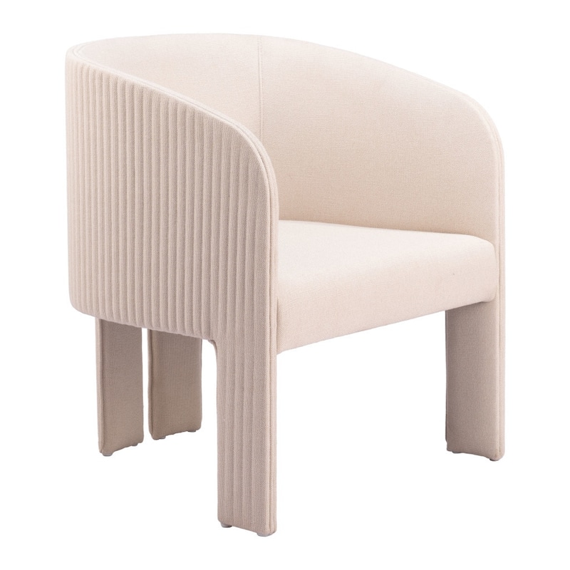 HomeRoots 25" Beige Upholstered Arm Chair - 25' X '29.1' X '23