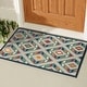 preview thumbnail 7 of 7, Striped Diamond Textured Indoor/Outdoor Area Rug