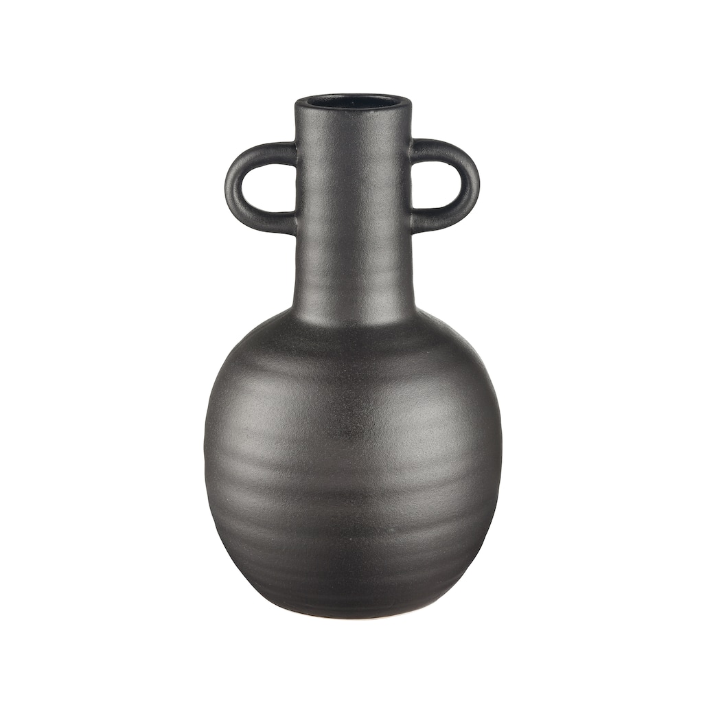Elk Home Pavit Black Earthenware 6.5 Inch Wide Vase