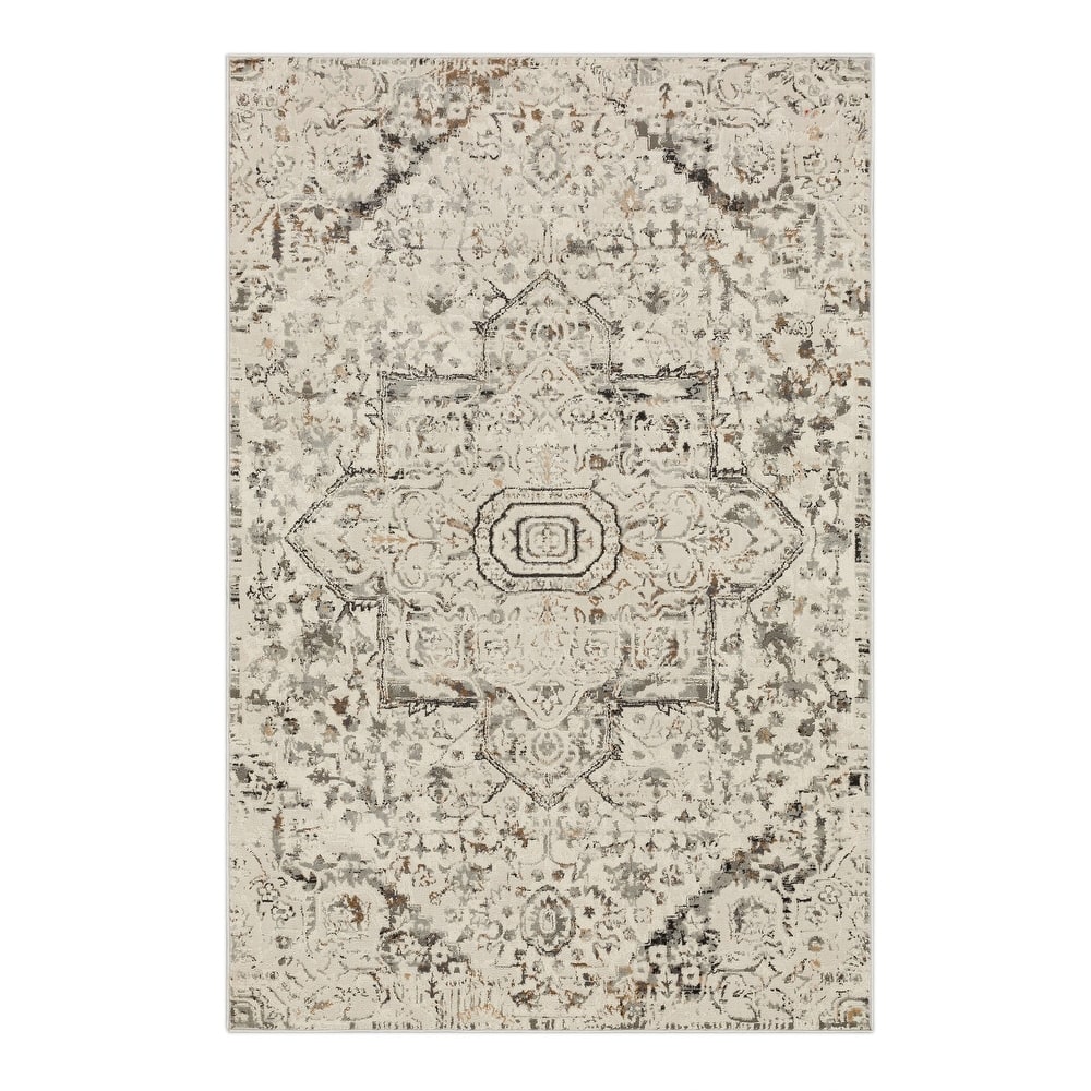 Mohawk Home Paris Floral Ornamental Medallion Woven Area Rug