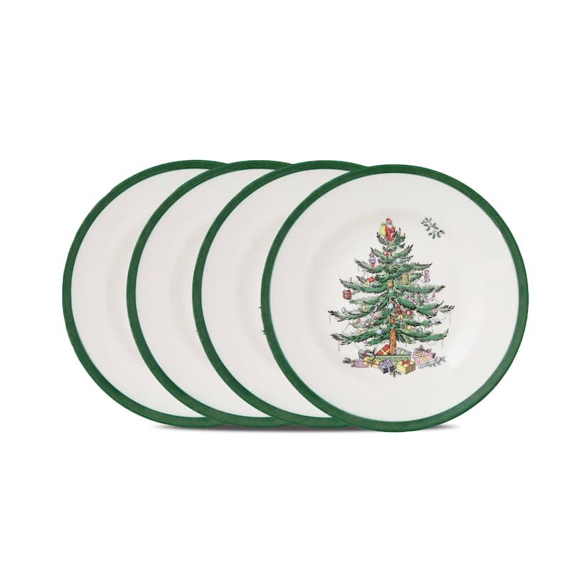 Spode Set of 4 Christmas Tree Plates - 6-Inch - Bread & Butter Plates