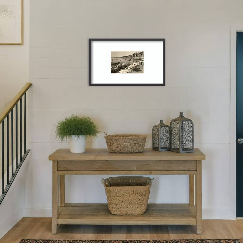 Summer in France No. 3 Wood Framed Wall Art Print - Stylish Black Narrow