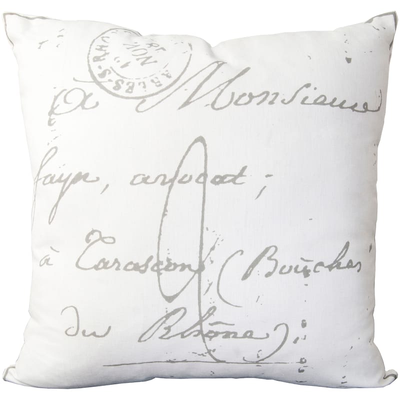The Gray Barn Red Rock 18-inch French Script Throw Pillow