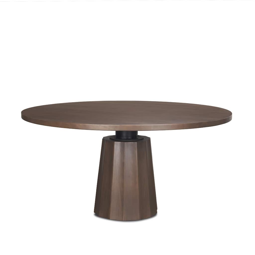 Swanson 60" Dark Brown Wood Round Pedestal Dining Table - 60.0L x 60.0W x 30.0H