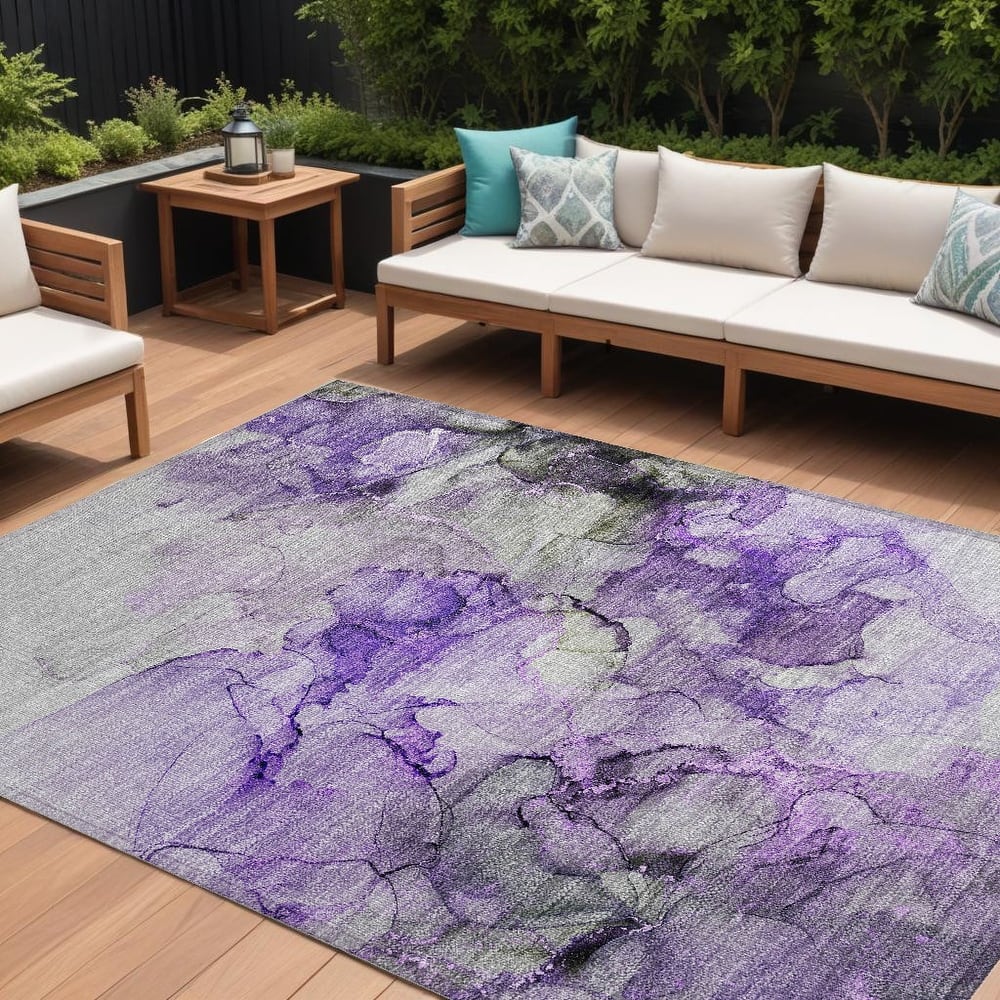 Almisi Artistic Abstract Weather Resistant Versatile Elegance Outdoor Rug