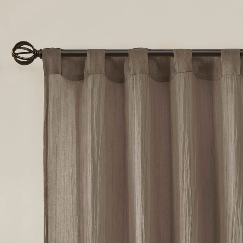 Madison Park Kaylee Solid Crushed Sheer Window Curtain Pair