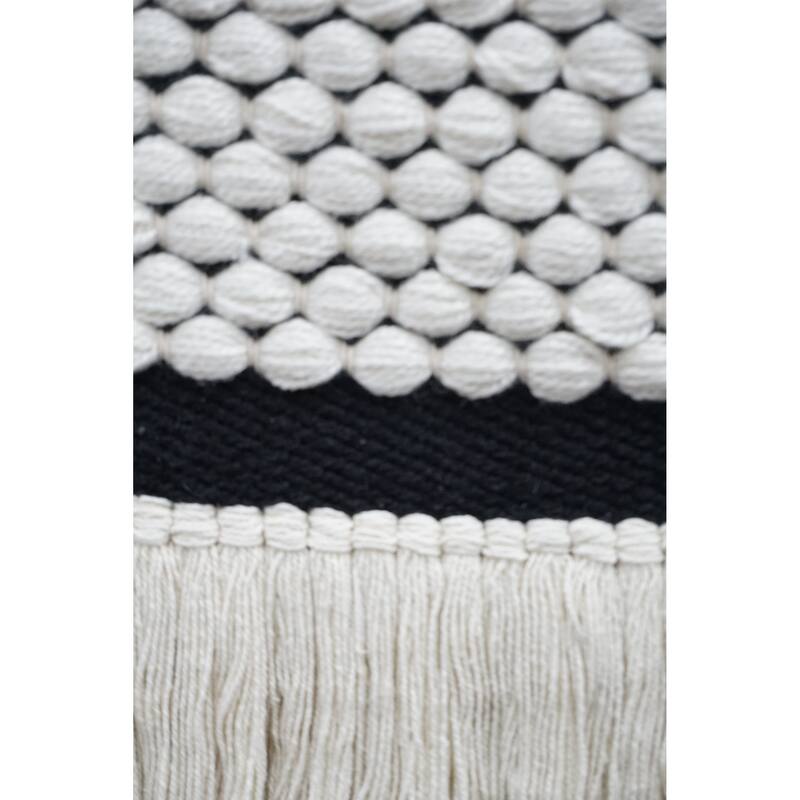 Home&Manor Wool and Cotton Macrame Wall Hanging with Rod Included - Exact Size