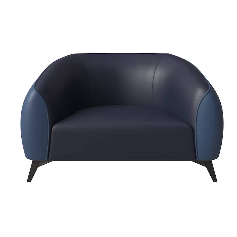 Single-Seater Sofa Armchair Upholstered in Vegan Leather with Metal Legs Opula Series by LeisureMod