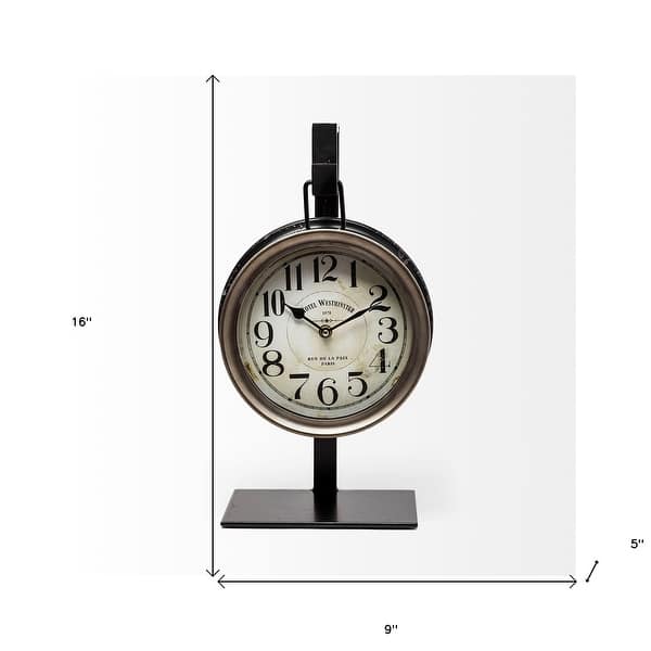 Metallic Brown Metal Hanging Desk Table Clock Metallic Brown Metal Hanging Desk Table Clock