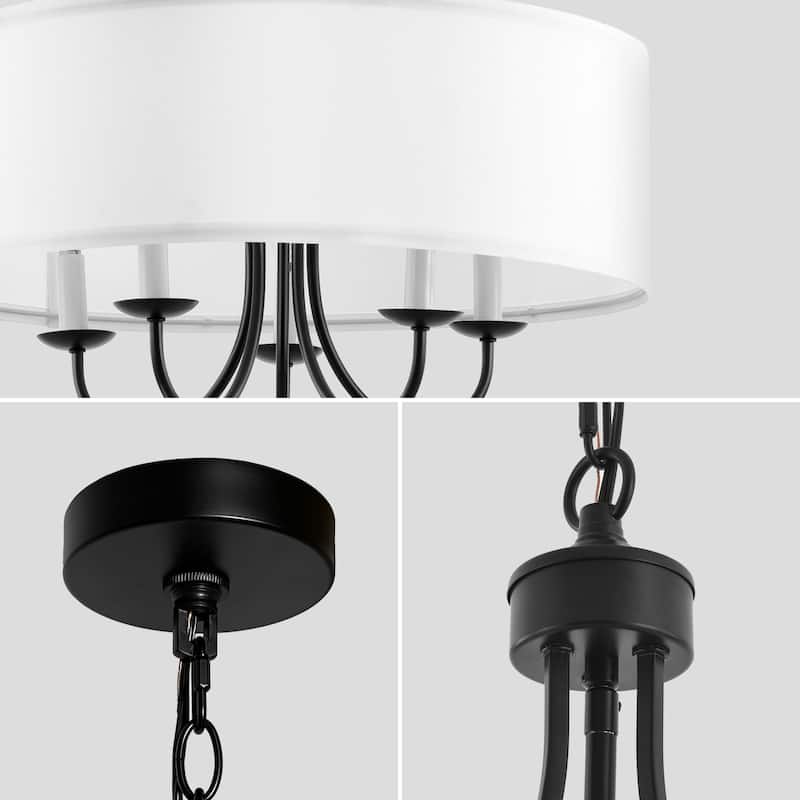 Modern Drum Light Chandelier Industrial Dining Room Light Fixtures