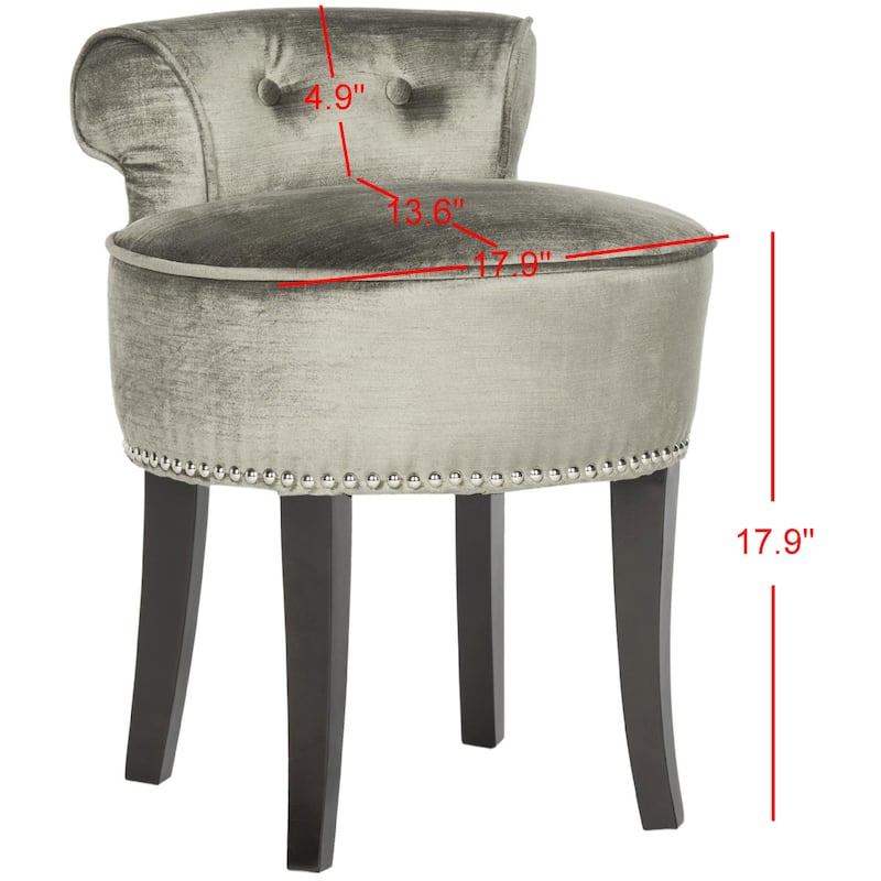 SAFAVIEH Aja Vanity Stool - 17.9" x 19" x 22.8" - 18Wx19Dx23H