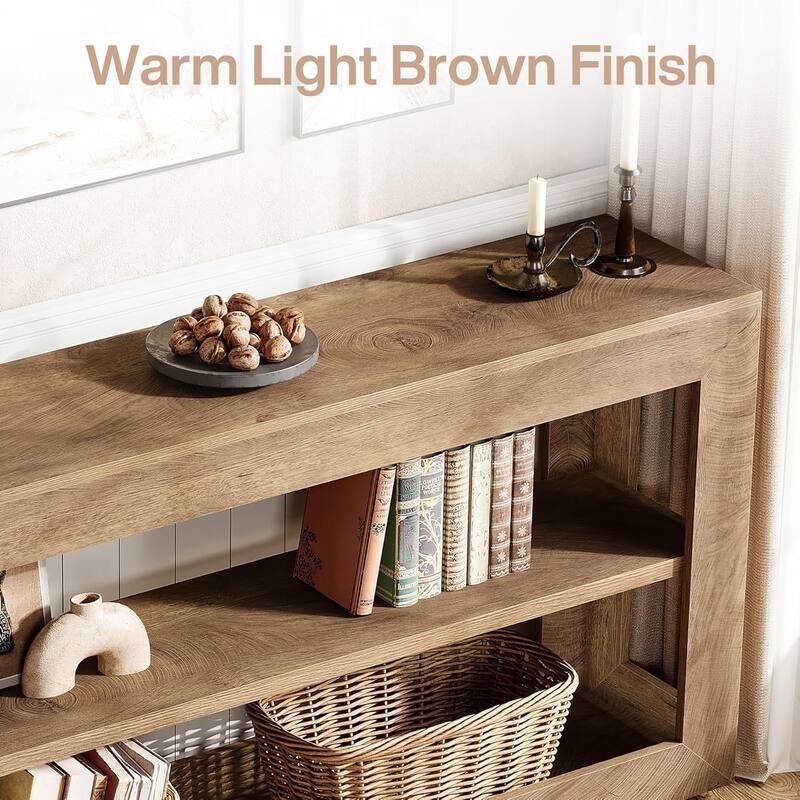 63" Farmhouse Wood Console Entryway Hallway Table with 3 Storage Shelf - 63" W x 13.8" D x 33.5" H
