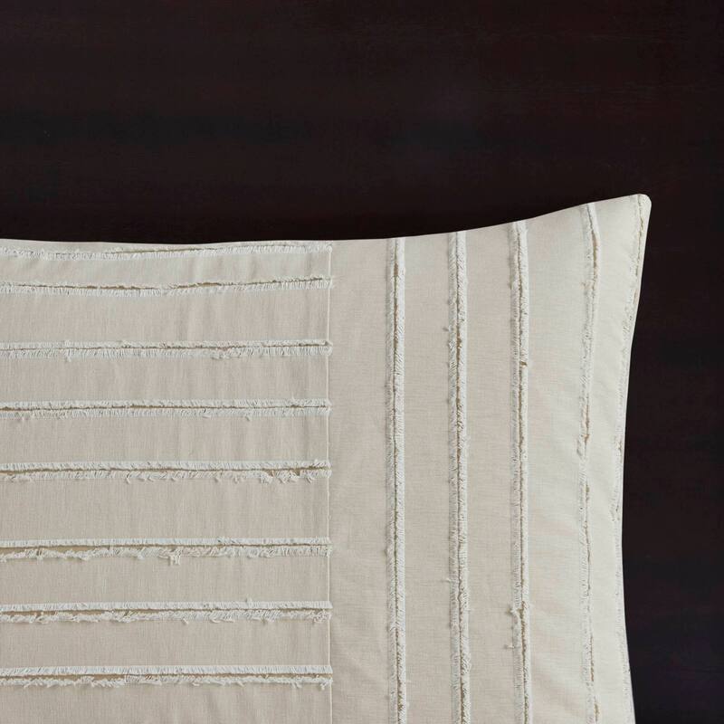 Madison Park Signature Essence Oversized Cotton Clipped Jacquard Comforter Set with Euro Shams and Throw Pillows