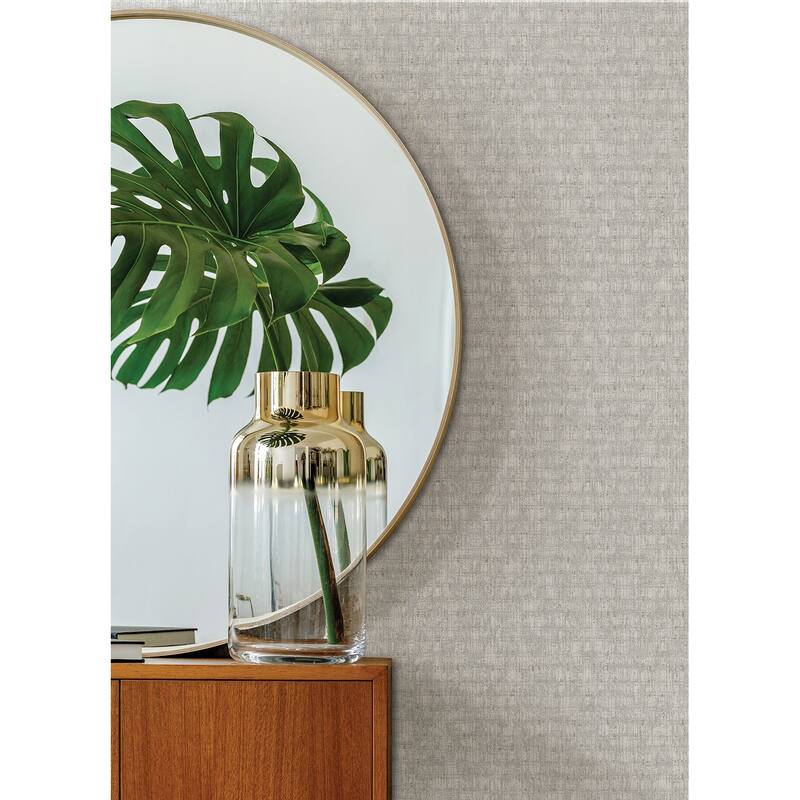 A-Street Prints Zeke Silver Imitation Fabric Wallpaper