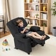 preview thumbnail 22 of 71, MCombo Big Kids Recliner Chair for Toddler Boys and Girls Faux Leather - 28.3"(L)x26.4"(W)x34.2"(H) Black
