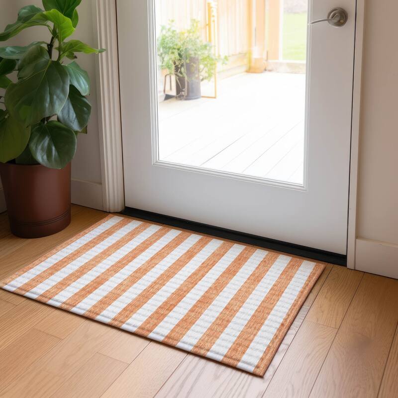Altomo Stripe Weather Resistant Timeless Fusion Outdoor Rug