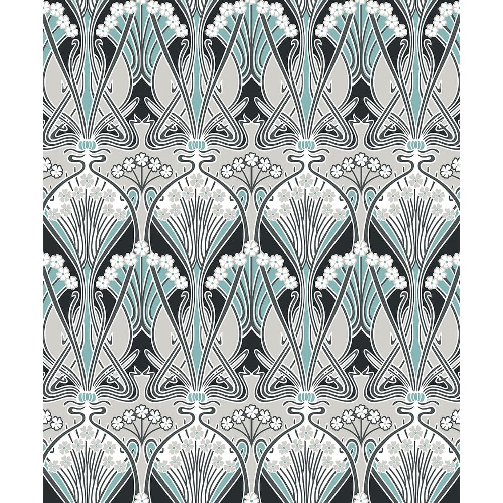 Seabrook Designs Dragonfly Damask Nonwoven Unpasted Wallpaper