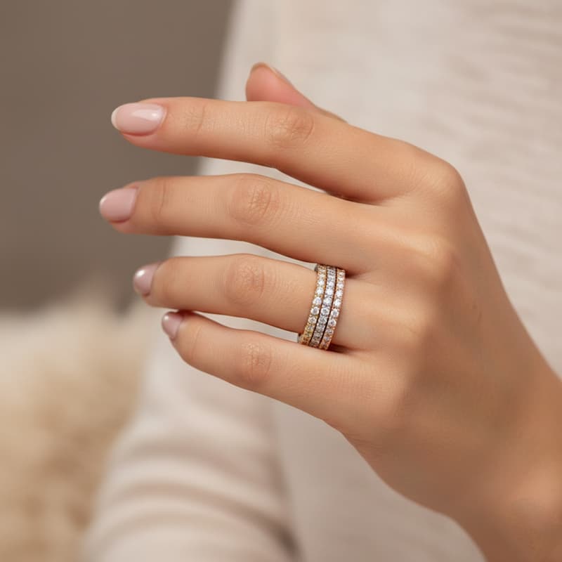 1/3 Cttw Natural Diamond Ring 10KT 3-Tone Gold