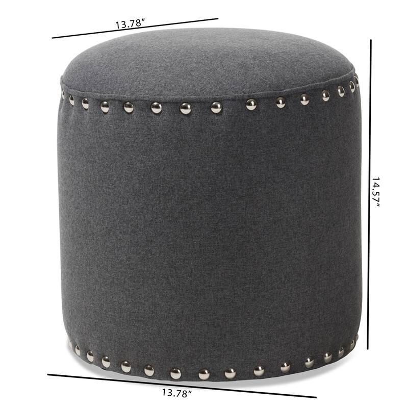 Rosine Modern and Contemporary Fabric Upholstered Nail Trim Ottoman