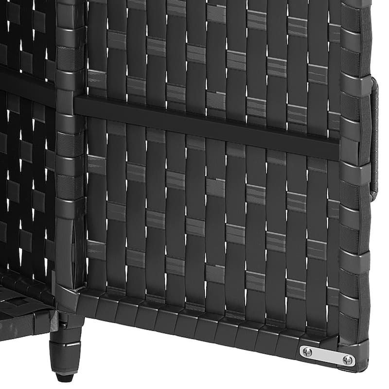 Moasis All Weather Wicker Shoe Organizer with Open Shelf and Cabinet