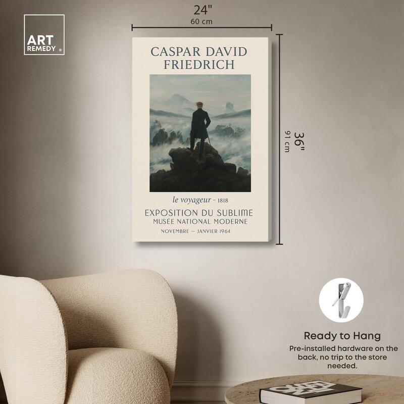 Wanderer Above the Sea of Fog Canvas by Art Remedy, Gallery Wrapped