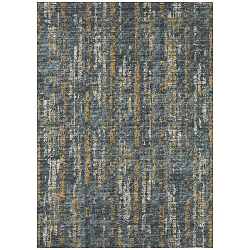 Indoor/Outdoor Rylee Modern Stripes Washable Rug - 10' x 14' - Granite