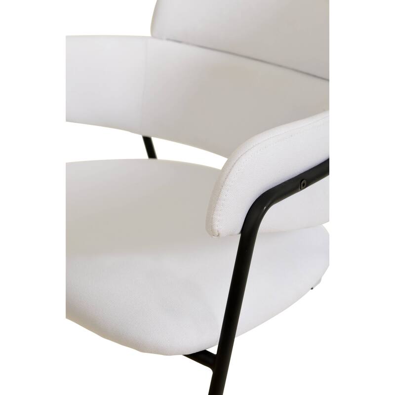 LeisureMod Set of 2 Axis Upholstered Dining Chairs with Black Stainless Steel Legs, Modern Side Chair for Kitchen Home Office