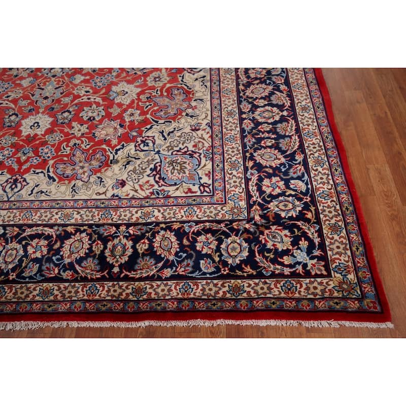 Traditional Najafabad Vintage Persian Rug Hand-Knotted Wool Carpet - 9'4" x 13'2"