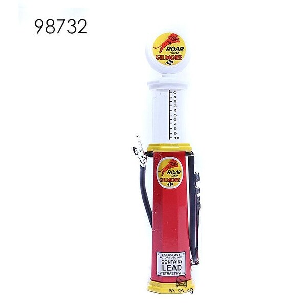Road Signature Vintage Gas Pump Gasoline Round - Bordeaux Red