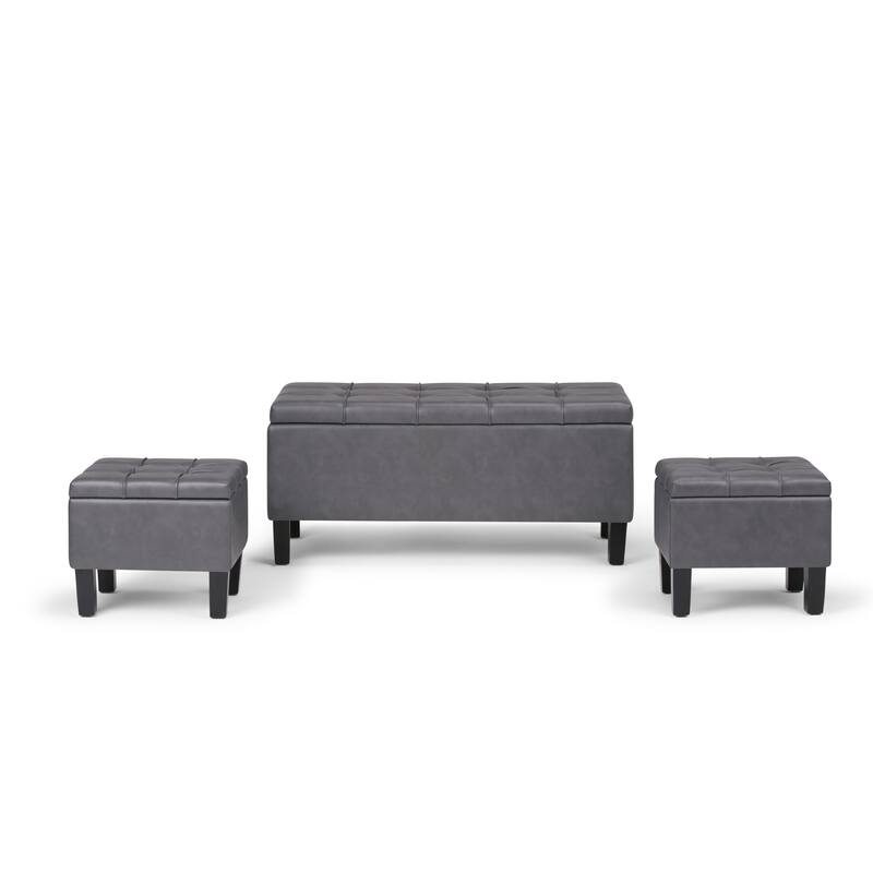 WYNDENHALL Lancaster 44 inch Wide Contemporary Rectangle Storage Ottoman