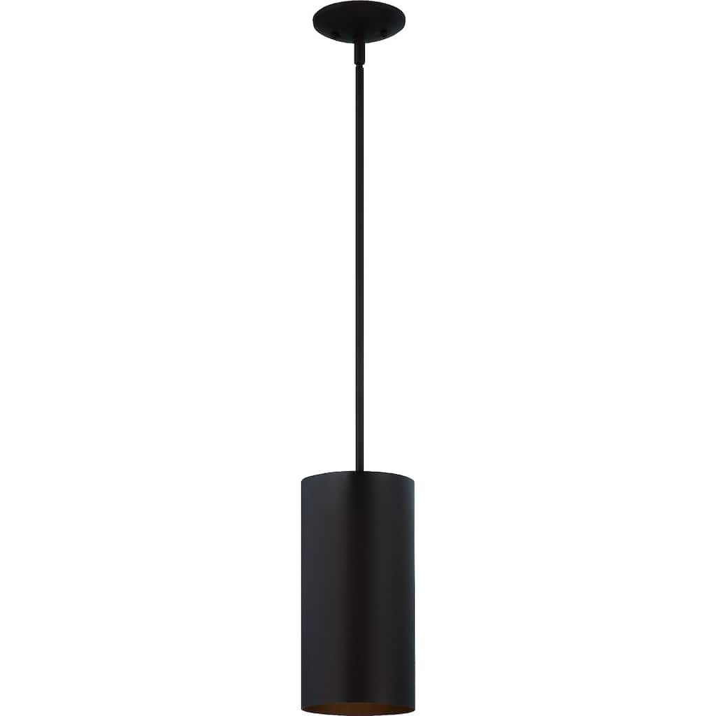 Volume Lighting 1-Light Antique Bronze Outdoor Cylinder Pendant - N/A