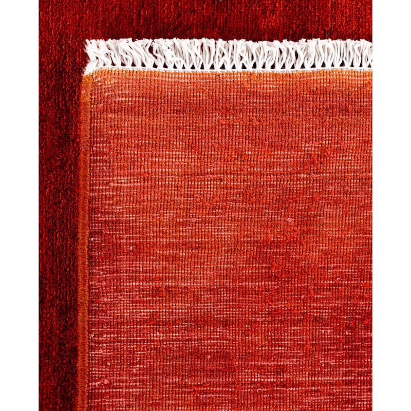 Overdyed One-of-a-Kind Hand-Knotted Area Rug - Orange - 8' 2" x 10' 1"